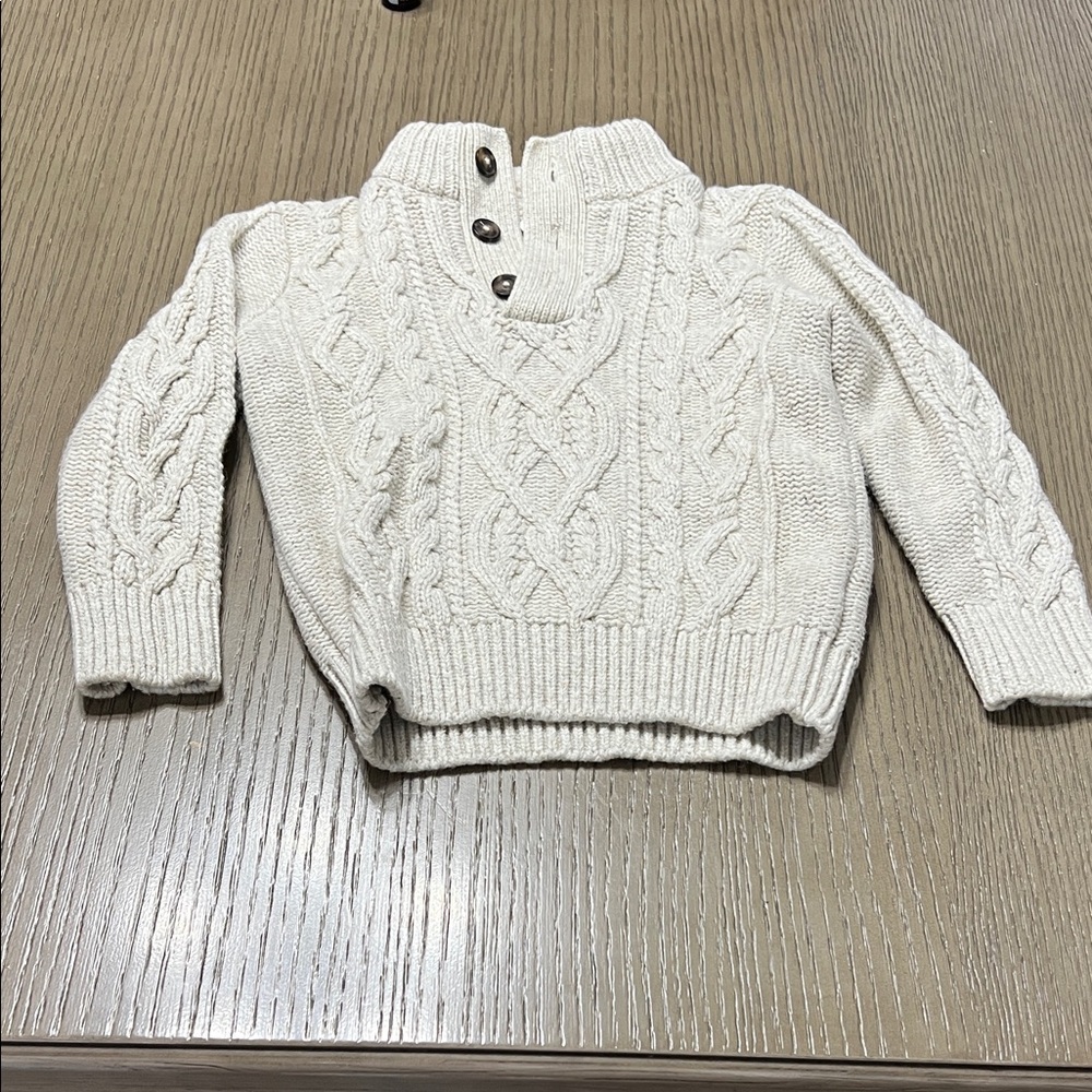 GAP Toddler Cable Knit Turtleneck Sweater - Cream
